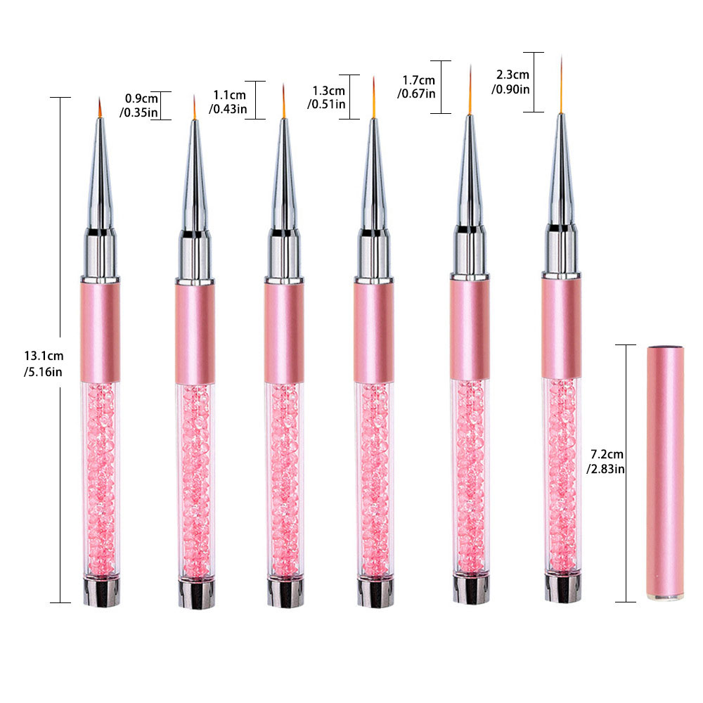 Nail Fan Brush - 6 sztuk/zestaw Akrylowe pędzelki do zdobienia