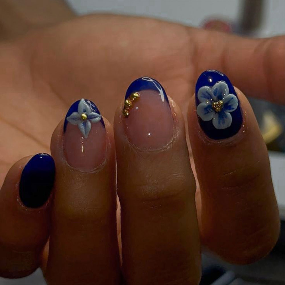 Nail Art Oval - 24 szt. Krótkie owalne naklejki na