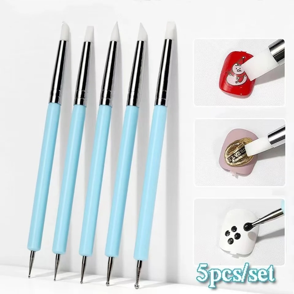 Nail Fan Brush - 5 SZT. Silikonowe narzędzia do modelowania