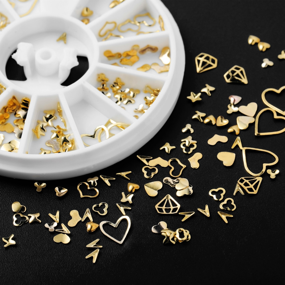 Nail Art Gold - 1Box Gold Nail Art Glitter Metal