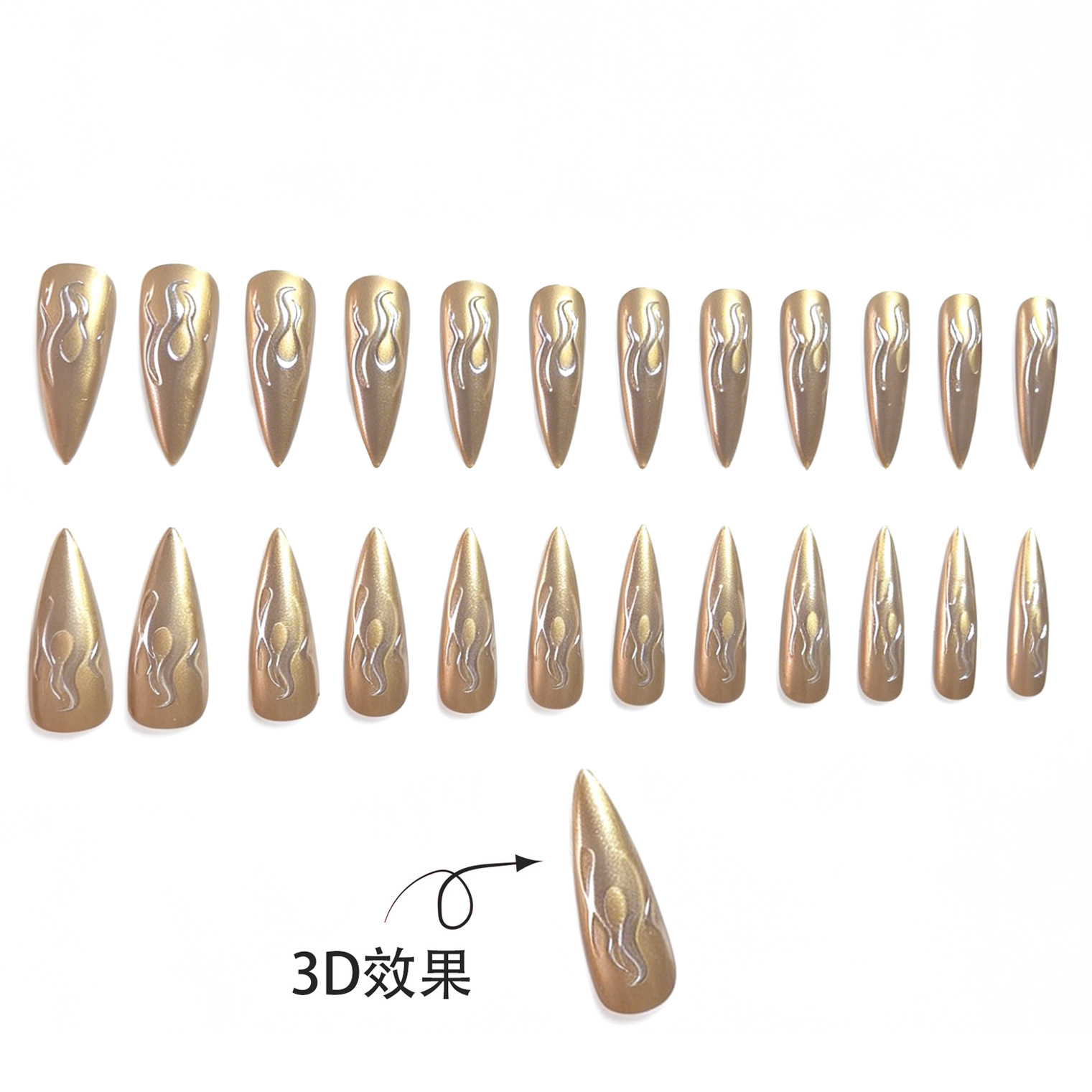 24 SZT. Paznokcie 3D Chromowan – Nail Art Gold recenzja i cena