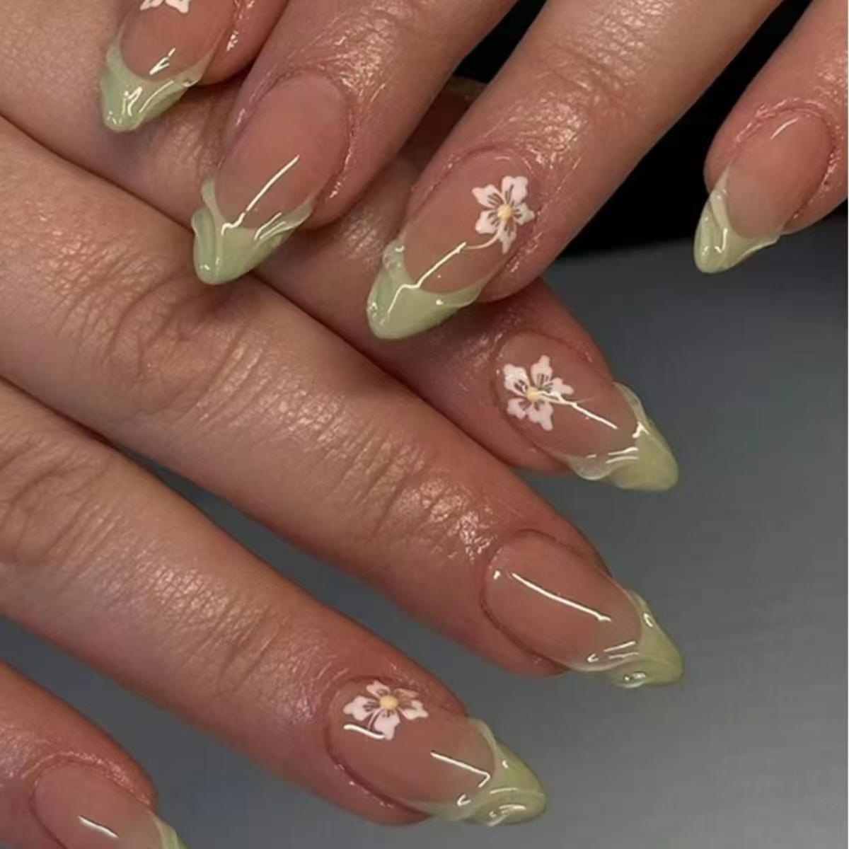 24 szt. Proste Zielone Francus – Nail Art Oval recenzja i cena