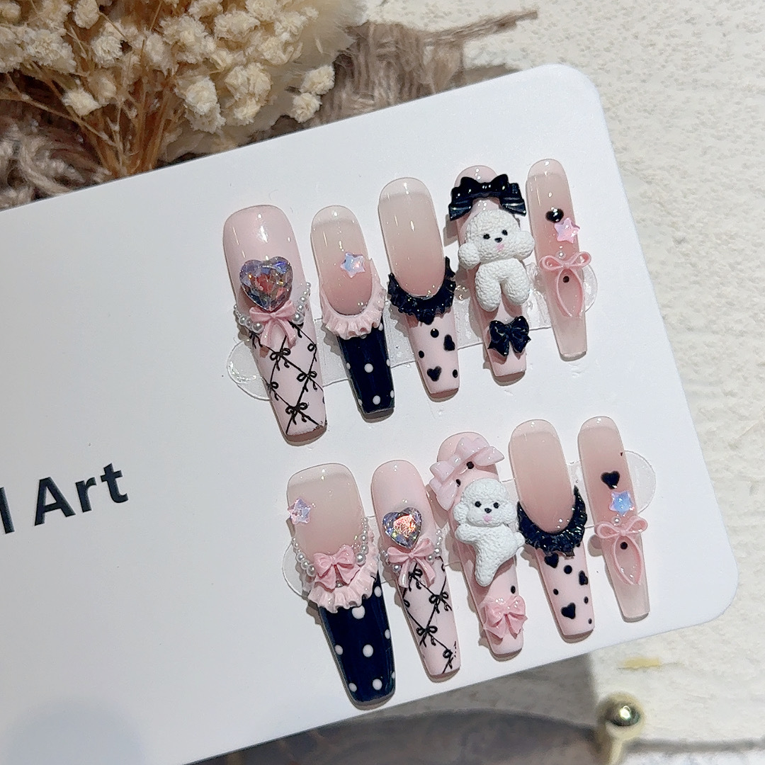 10 SZTUK Czarne Koronkowe Pazn – Nail Art Emerald recenzja i cena