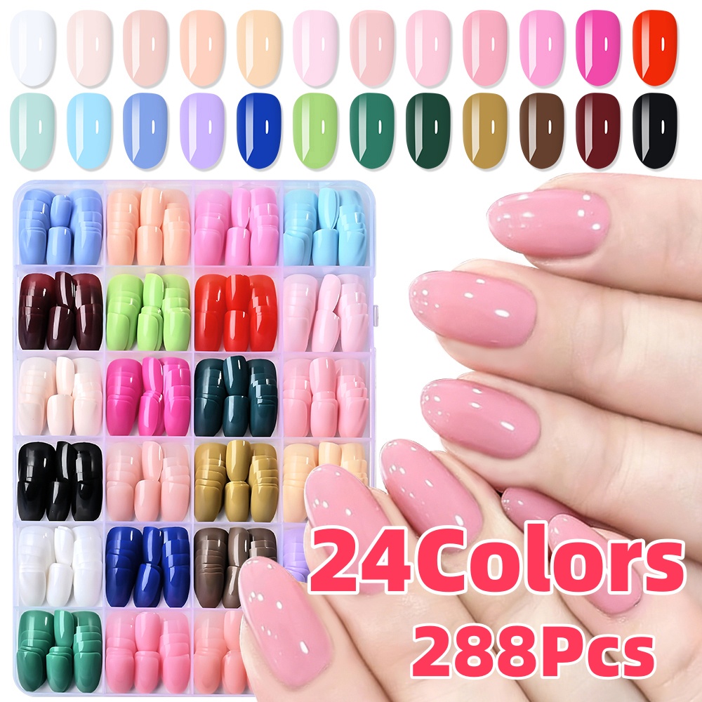 24 Kolory (288 szt.) Kolorowe  – Nail Art Oval recenzja i cena
